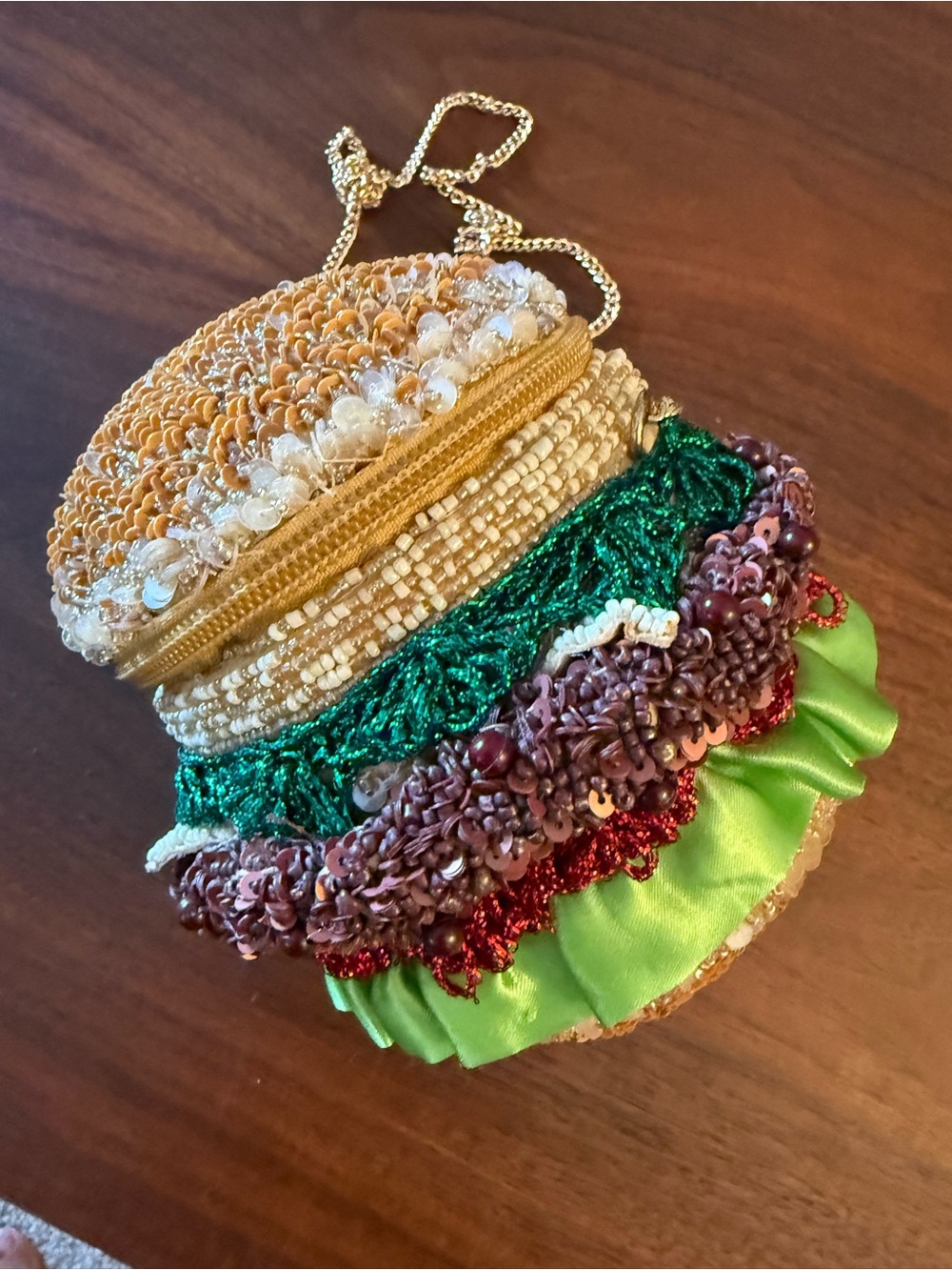 Hamburger beaded bag